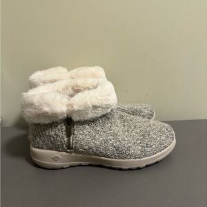 Women’s Skechers Go Walk Faux Fur Lined Boots Slippers
